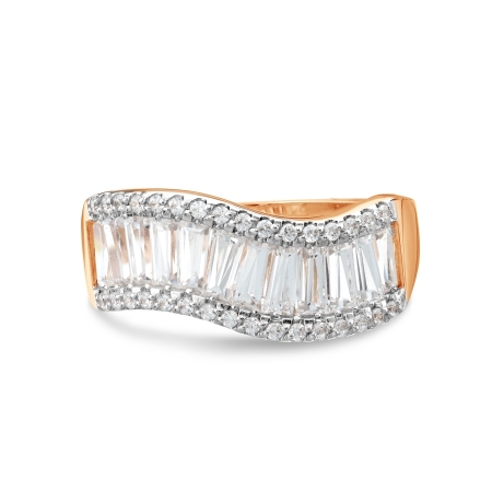 Т142017998 золотое кольцо с swarovski zirconia