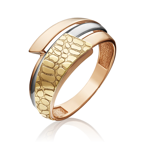 Ювелирный завод «Платина» Кольцо из комбинированного золота без камней