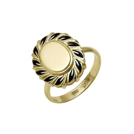Кольцо из желтого золота (эмаль)