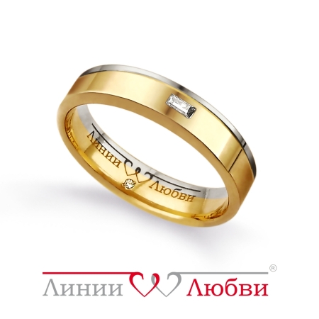 Л22191068 кольцо обручальное из комбинированного золота с бриллиантами
