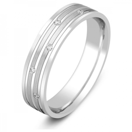 Ювелирная компания «ТИТУЛ» Обручальное кольцо из белого золота с бриллиантом