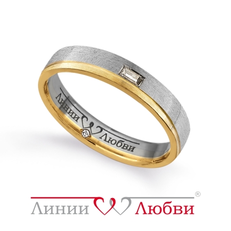Л22151084 кольцо обручальное из комбинированного золота с бриллиантами