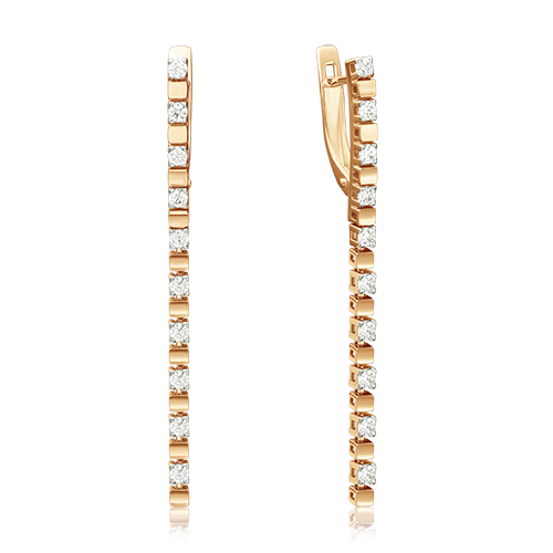 Золотые серьги с вставками Swarovski