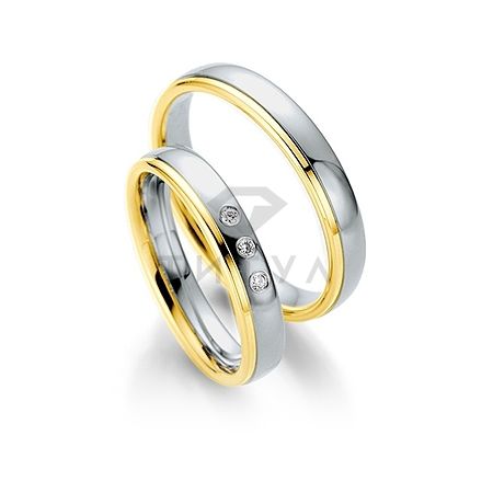 Т-27666 золотые парные обручальные кольца (ширина 4 мм.) (цена за пару)