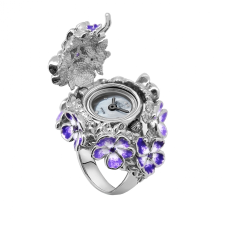 Угличский часовой завод Часы-перстень серебряный Flora Кармен