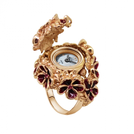 Угличский часовой завод Часы-перстень серебряный Flora Кармен