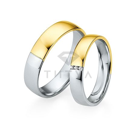 Т-27774 золотые парные обручальные кольца (ширина 4 мм.) (цена за пару)