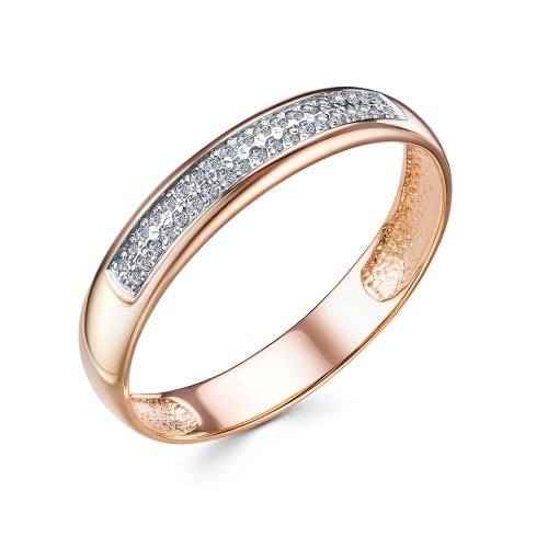 Обручальное кольцо с двумя дорожками бриллиантов