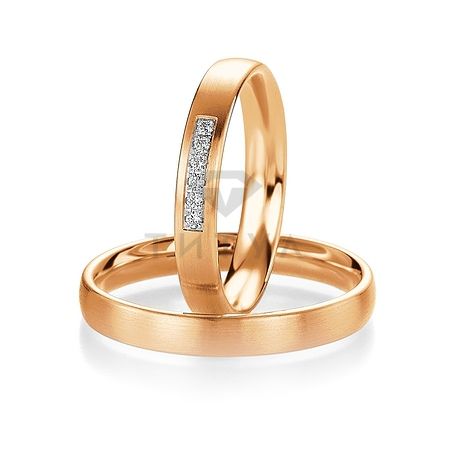 Т-27269 золотые парные обручальные кольца (ширина 3 мм.) (цена за пару)