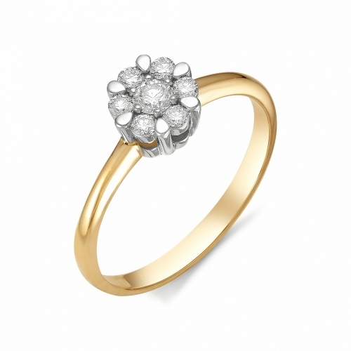 Ювелирная фабрика «Алькор» Золотое кольцо с бриллиантами
