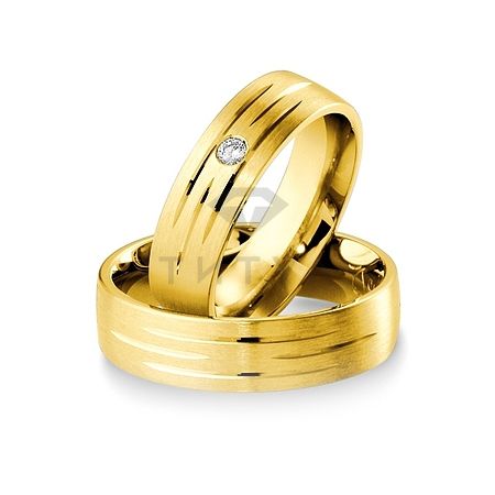 Т-28189 золотые парные обручальные кольца (ширина 6 мм.) (цена за пару)