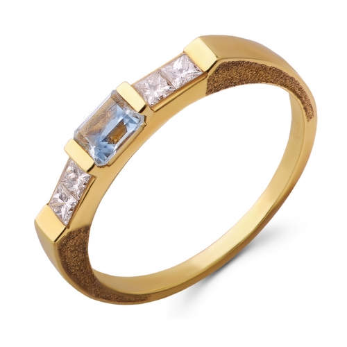 Кольцо из жёлтого золота с топазом и бриллиантами
