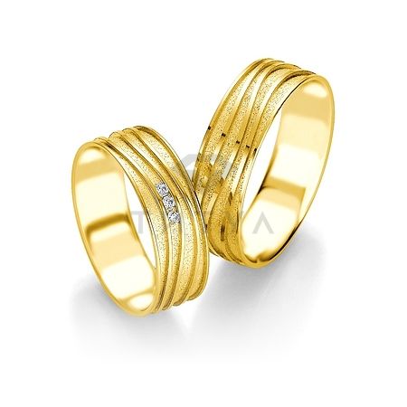 Т-28627 золотые парные обручальные кольца (ширина 7 мм.) (цена за пару)