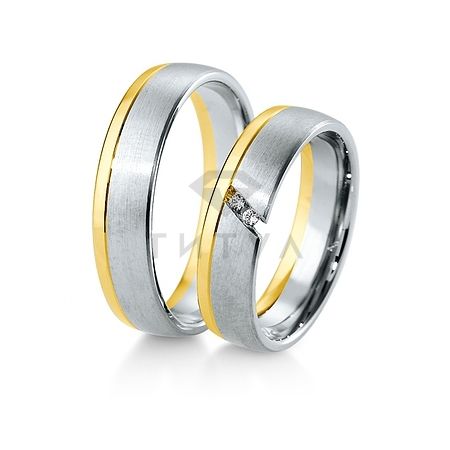 Т-28370 золотые парные обручальные кольца (ширина 5 мм.) (цена за пару)