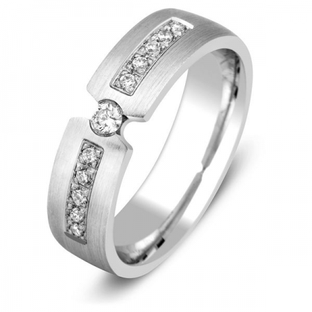 Ювелирная компания «ТИТУЛ» Обручальное кольцо из белого золота с бриллиантами