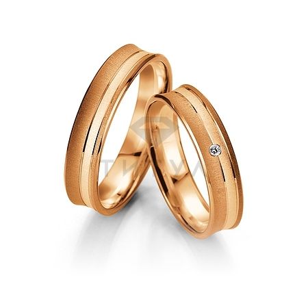 Т-26952 золотые парные обручальные кольца (ширина 5 мм.) (цена за пару)
