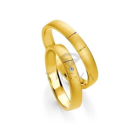 Т-26890 золотые парные обручальные кольца (ширина 3 мм.) (цена за пару)