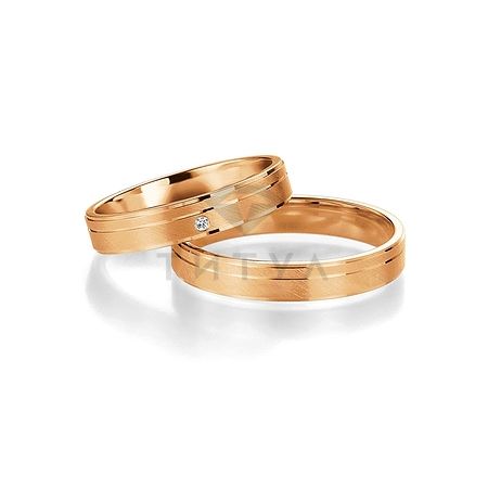 Т-26993 золотые парные обручальные кольца (ширина 4 мм.) (цена за пару)