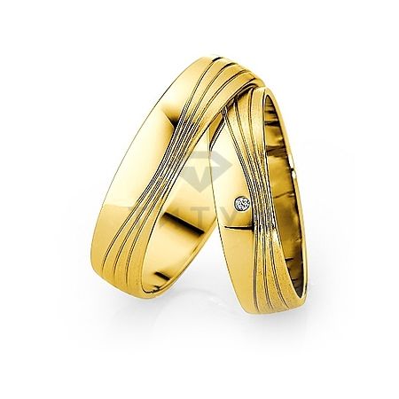 Т-26900 золотые парные обручальные кольца (ширина 5 мм.) (цена за пару)