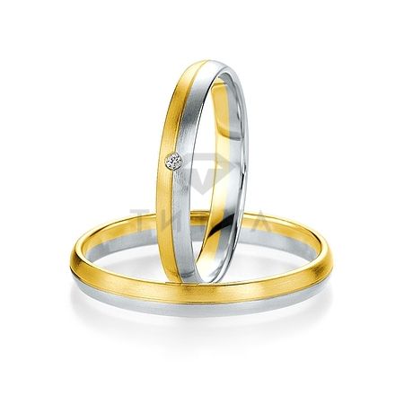 Т-26744 золотые парные обручальные кольца (ширина 3 мм.) (цена за пару)