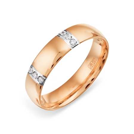 Обручальное золотое кольцо с фианитами