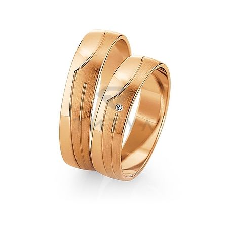 Т-26844 золотые парные обручальные кольца (ширина 5 мм.) (цена за пару)