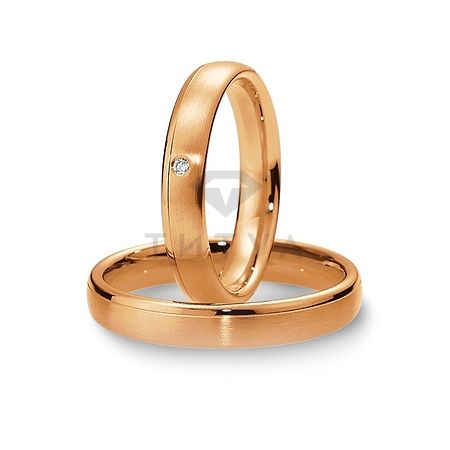 Т-27281 золотые парные обручальные кольца (ширина 4 мм.) (цена за пару)