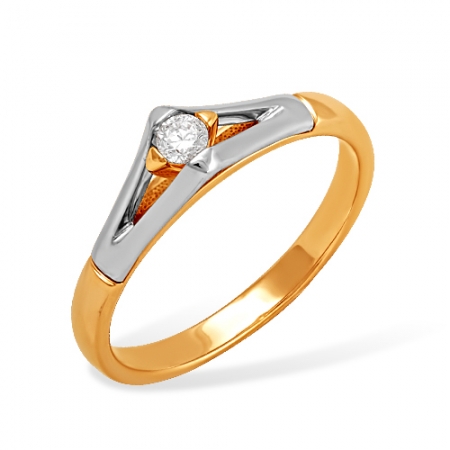 К1515328 кольцо из красного золота 585 с бриллиантами