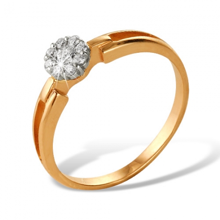 К1310561 кольцо “малинка” из красного золота 585 с бриллиантами