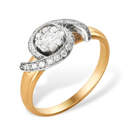 К1310562 кольцо “малинка” из красного золота 585 с бриллиантами