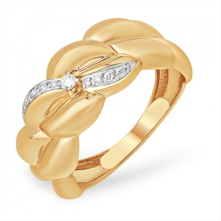 К1319631 кольцо “фактурное” из красного золота 585 с бриллиантами