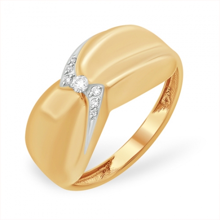 К1319632 кольцо из красного золота 585 с бриллиантами