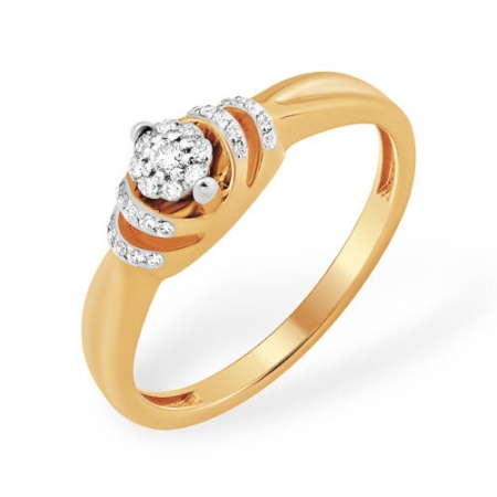 К1517634 кольцо “малинка” из красного золота 585 с бриллиантами
