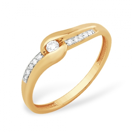 К1317921 кольцо из красного золота 585 с бриллиантами