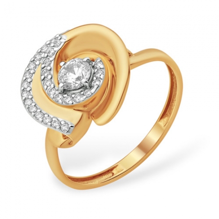 К13210583 кольцо “фантазийное” из красного золота 585 с фианитами, фианитами swarovski