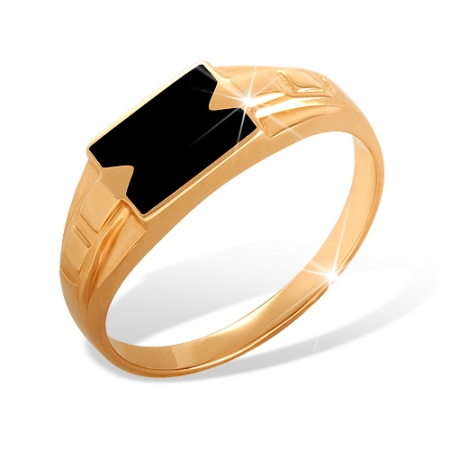 КП1091684 кольцо “печатка” из красного золота 585 без вставок