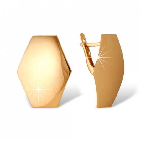 Серьги “Геометрия” из красного золота 585 без вставок