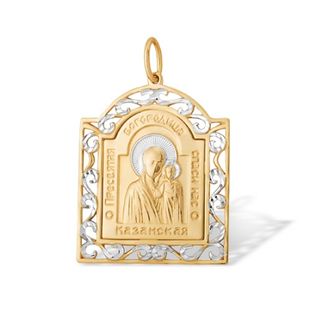 П1205222 подвеска “православная” из красного золота 585 без вставок