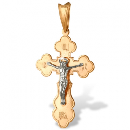 Крест “Православный” из красного золота 585 без вставок