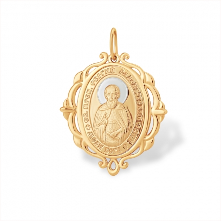 П1309547 подвеска “православная” из красного золота 585 без вставок сергей радонежский