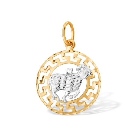 Ювелирный завод Ефремов Подвеска “Знак зодиака” из красного золота 585 с фианитами