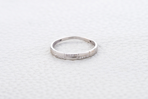 Ювелирный завод NEWGOLD Обручальное кольцо Simple из белого золота с бриллиантом