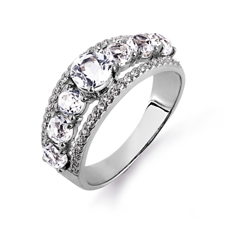 Т301014976 кольцо из белого золота с топазами, бриллиантами
