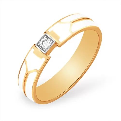 Кольцо из красного золота 585 с бриллиантами 