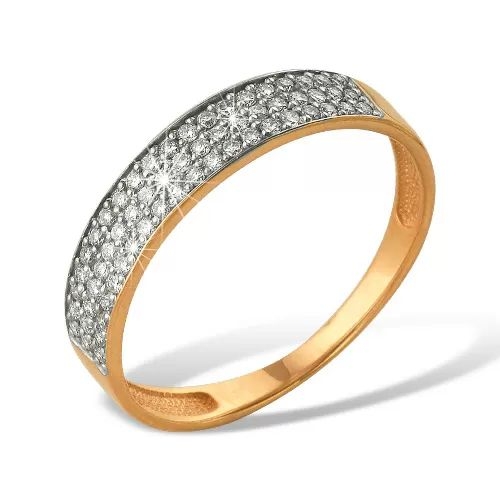Кольцо из красного золота 585 с 60  бриллиантами, 0,24 карат, дорожка 