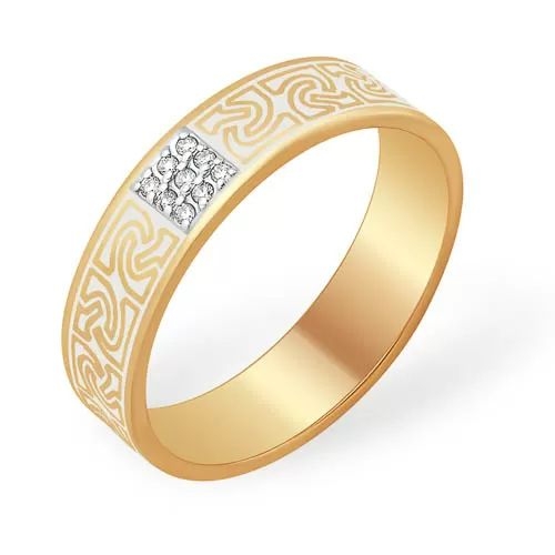 Кольцо из красного золота 585 с бриллиантами 