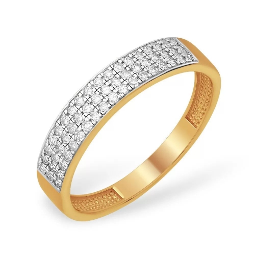 Кольцо из красного золота 585 с 54  бриллиантами, 0,27 карат, дорожка 