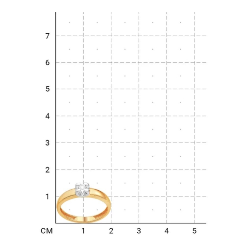 Кольцо из красного золота 585 с 1 бриллиантом, 0,058 карат 