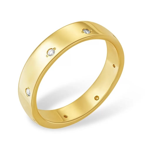 Кольцо из желтого золота 585 с бриллиантами, 0,072 карат