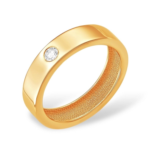 Кольцо из красного золота 585 с 1 бриллиантом, 0,085 карат